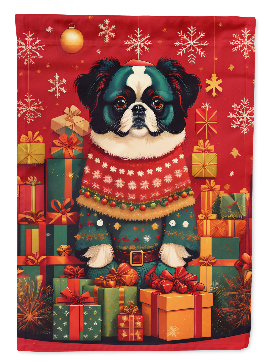 Buy this Japanese Chin Holiday Christmas Garden Flag