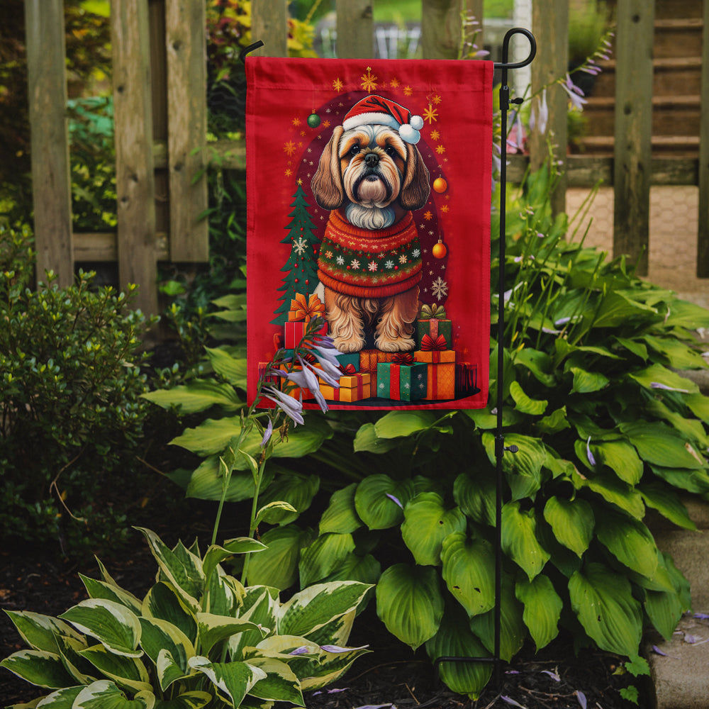 Lhasa Apso Holiday Christmas Garden Flag