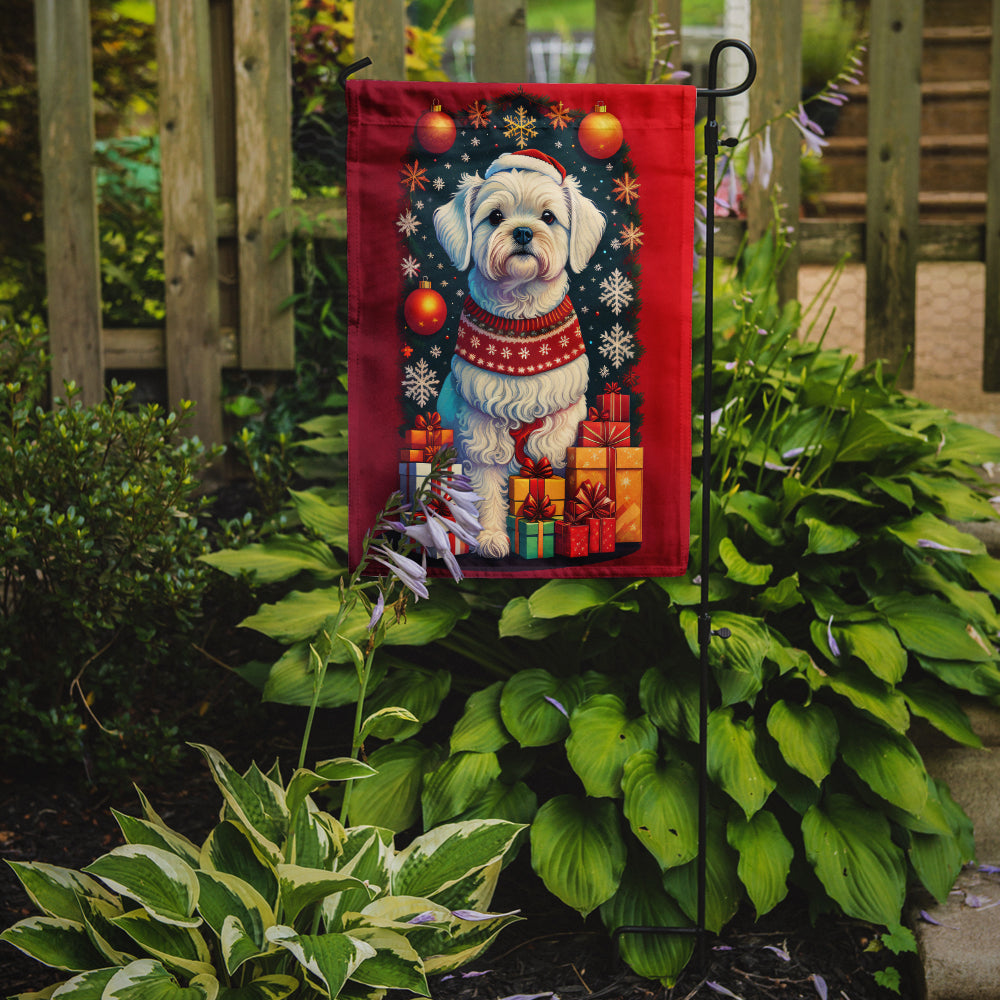 Maltese Holiday Christmas Garden Flag