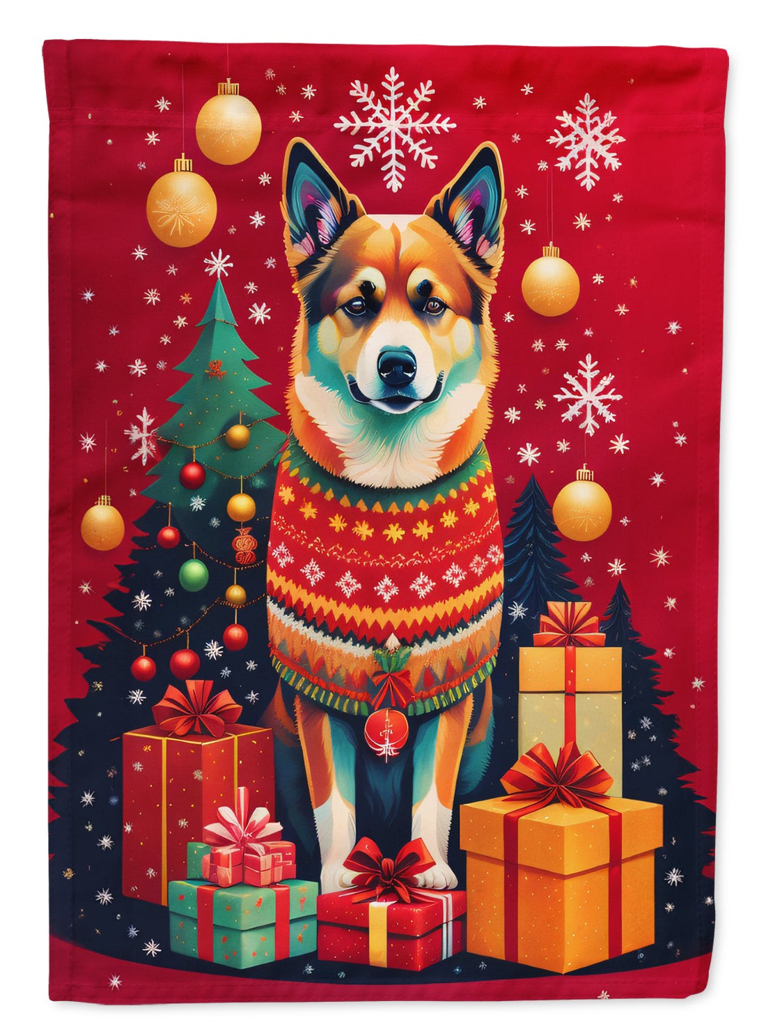 Buy this Norwegian Buhund Holiday Christmas Garden Flag