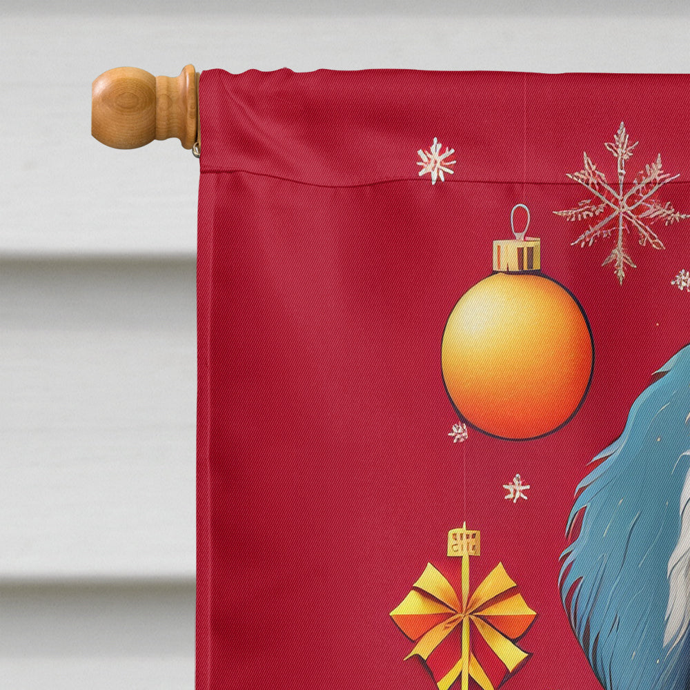 Old English Sheepdog Holiday Christmas House Flag