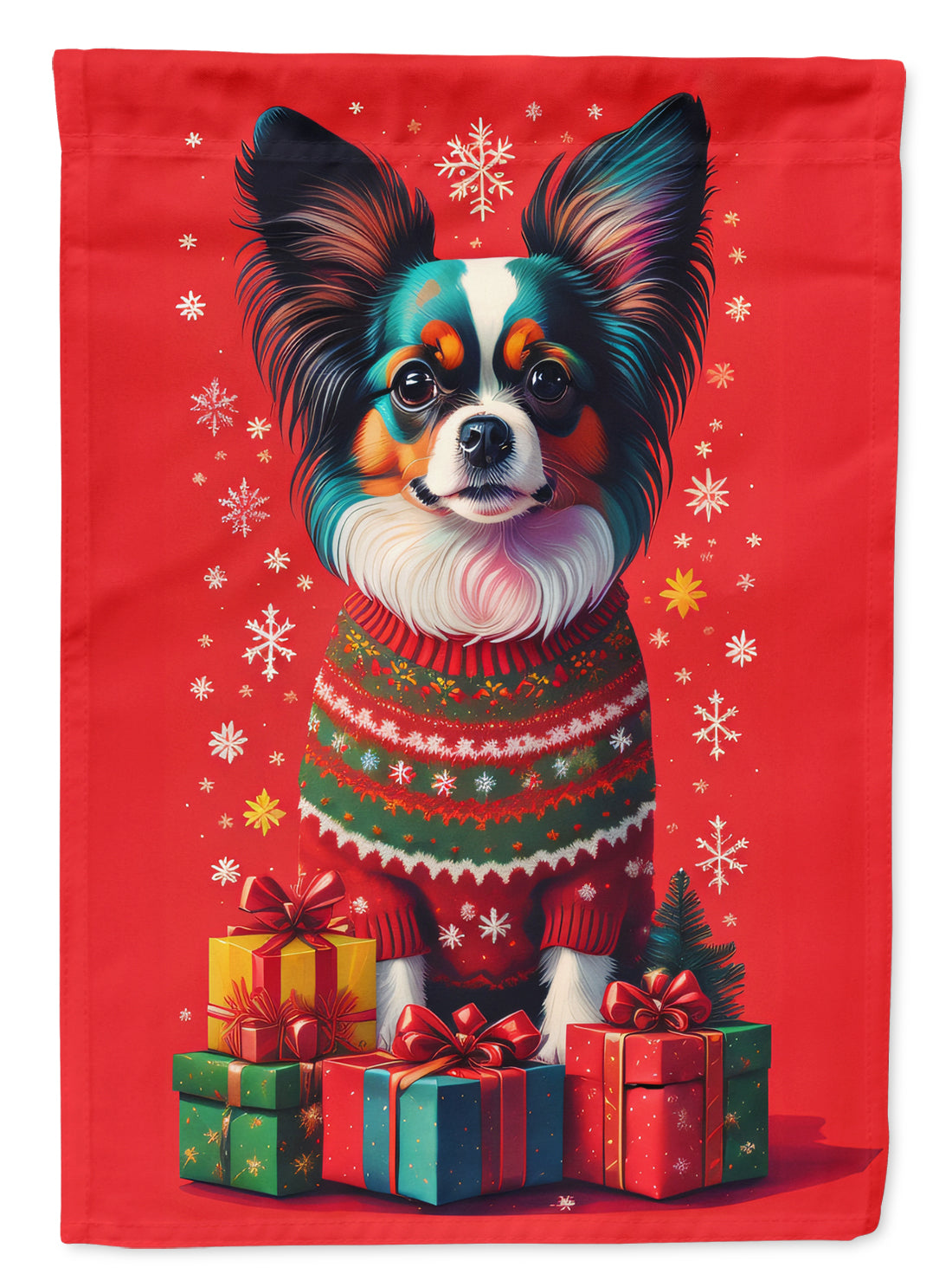 Buy this Papillon Holiday Christmas House Flag