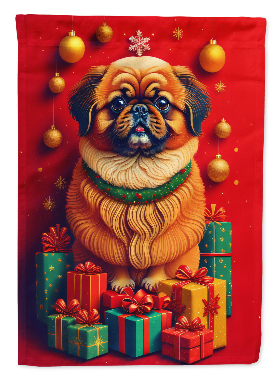 Buy this Pekingese Holiday Christmas House Flag