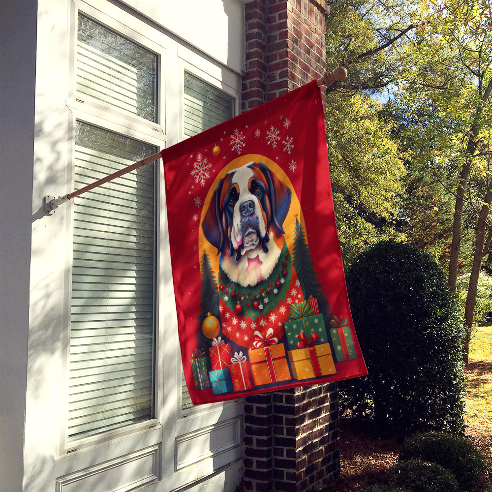 Buy this Saint Bernard Holiday Christmas House Flag