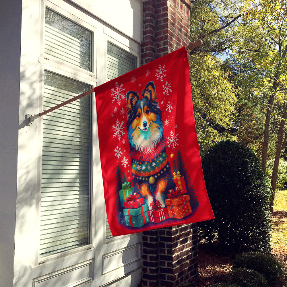 Buy this Sheltie Holiday Christmas House Flag