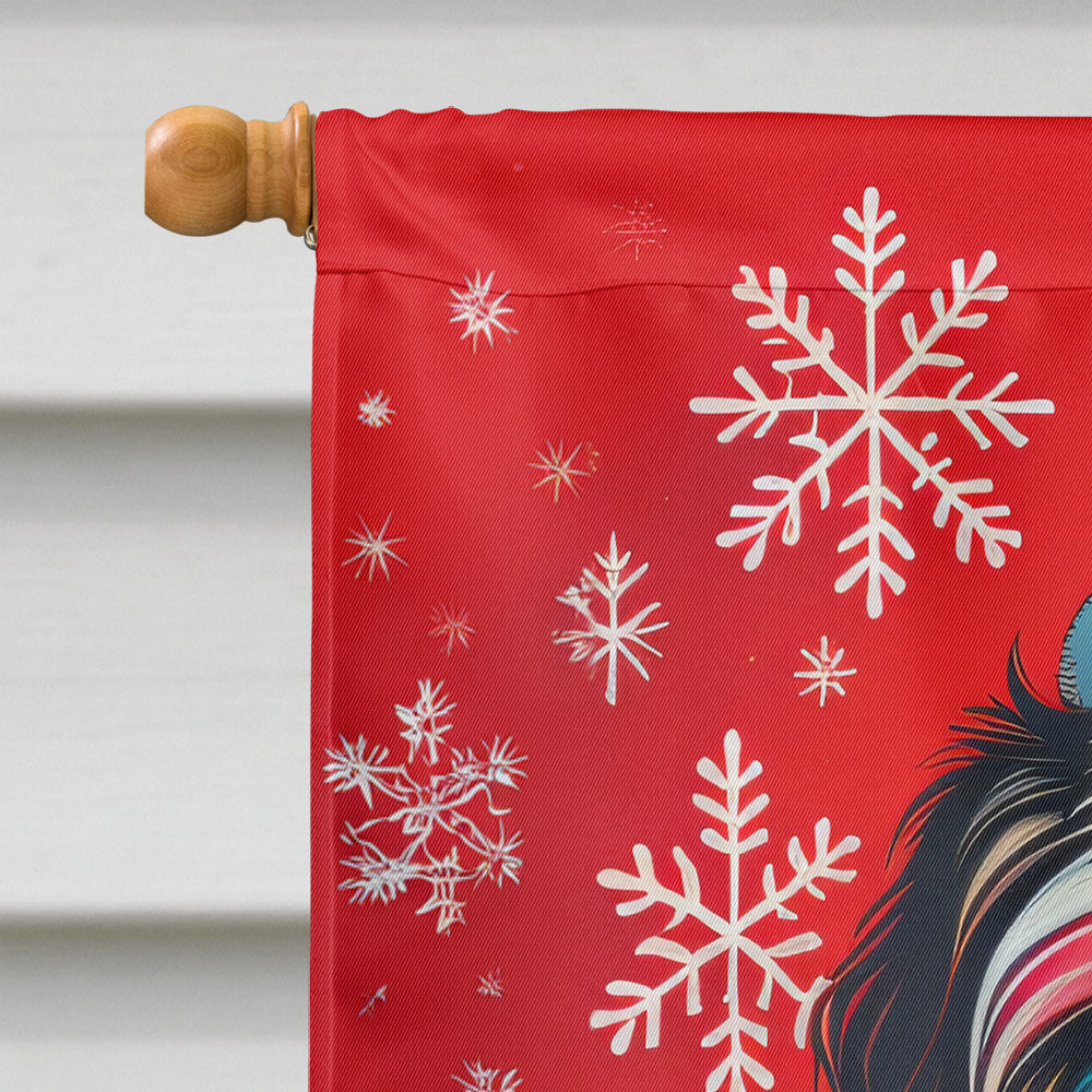 Shih Tzu Holiday Christmas House Flag