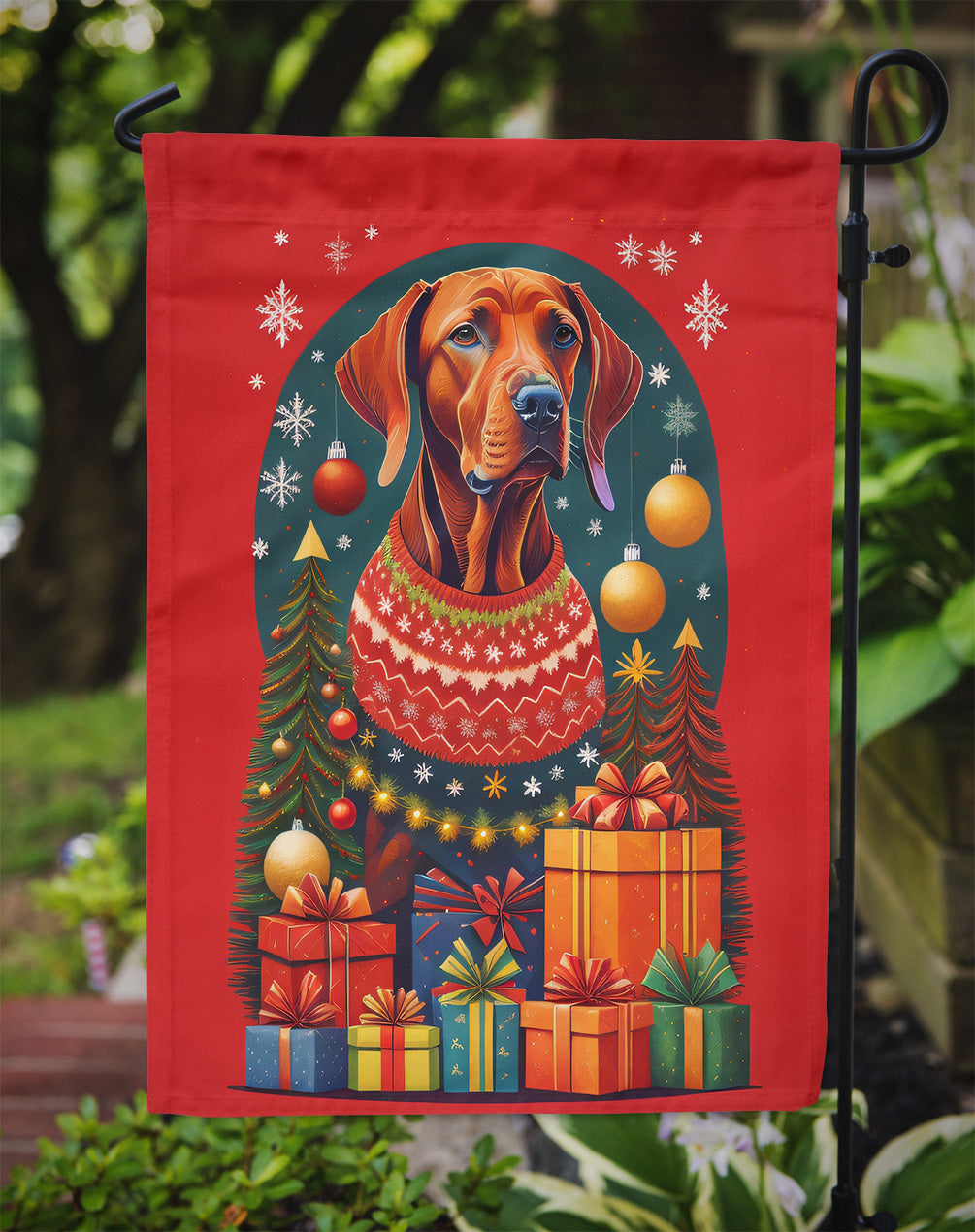 Vizsla Holiday Christmas Garden Flag