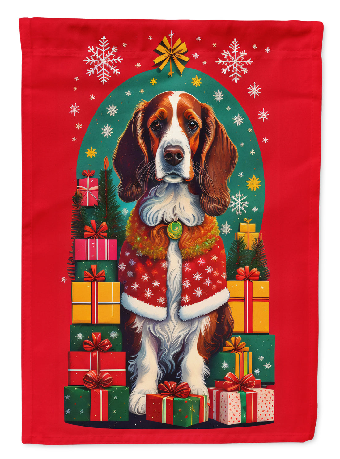 Buy this Welsh Springer Spaniel Holiday Christmas Garden Flag