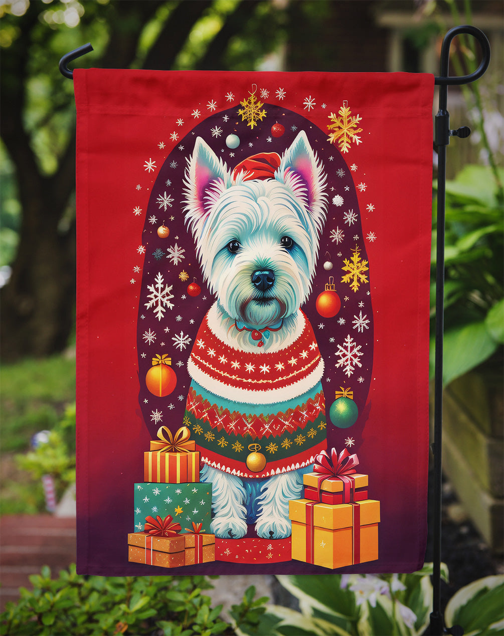 Westie Holiday Christmas Garden Flag