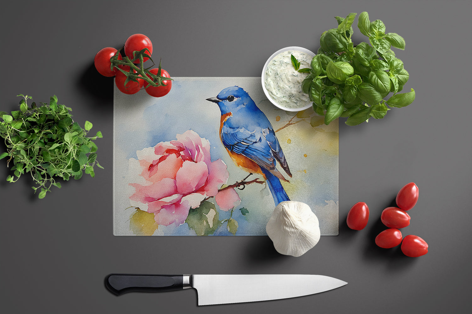 Bluebird Glass Cutting Board