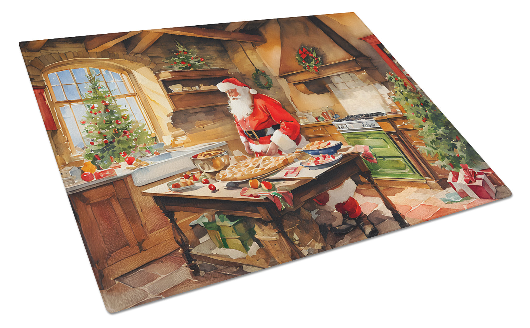 Buy this Cookies with Santa Claus Father Christmas Glass Cutting Board Large