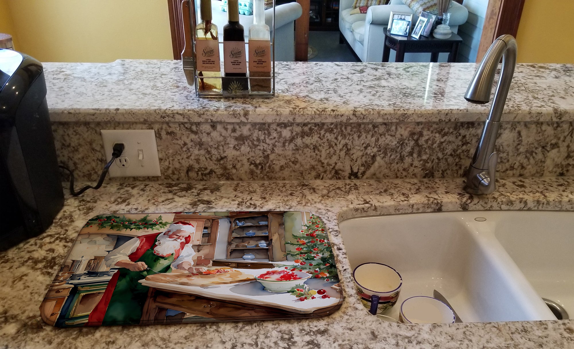 Cookies with Santa Claus Dish Drying Mat