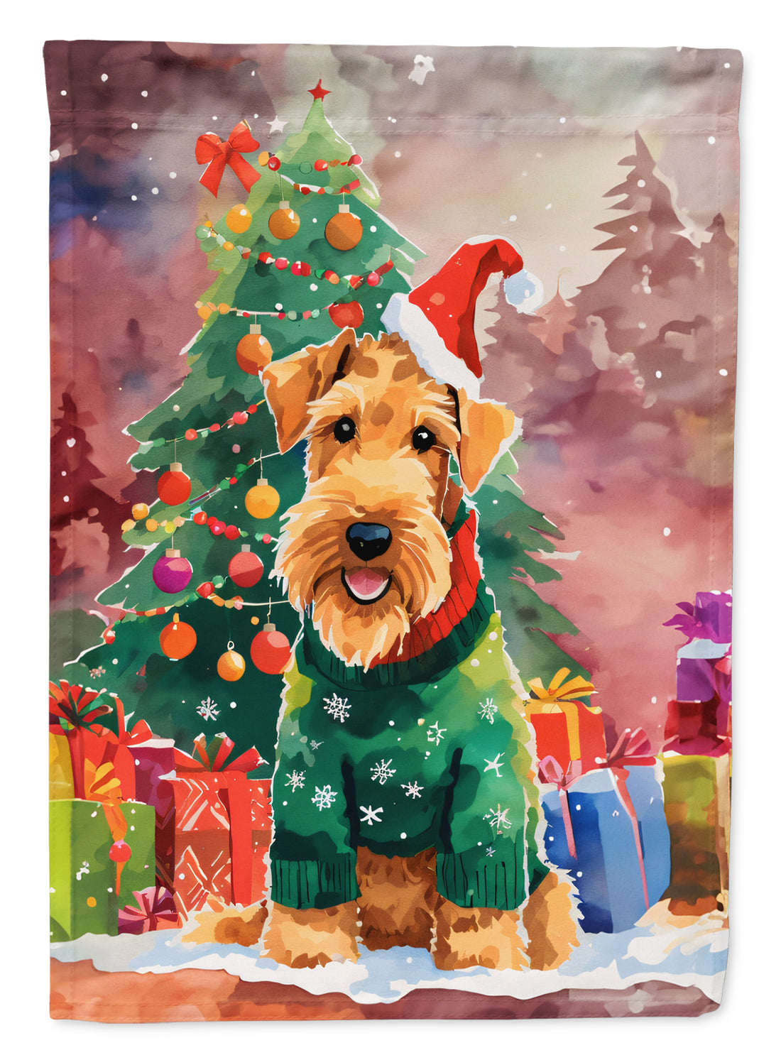 Buy this Airedale Terrier Christmas House Flag