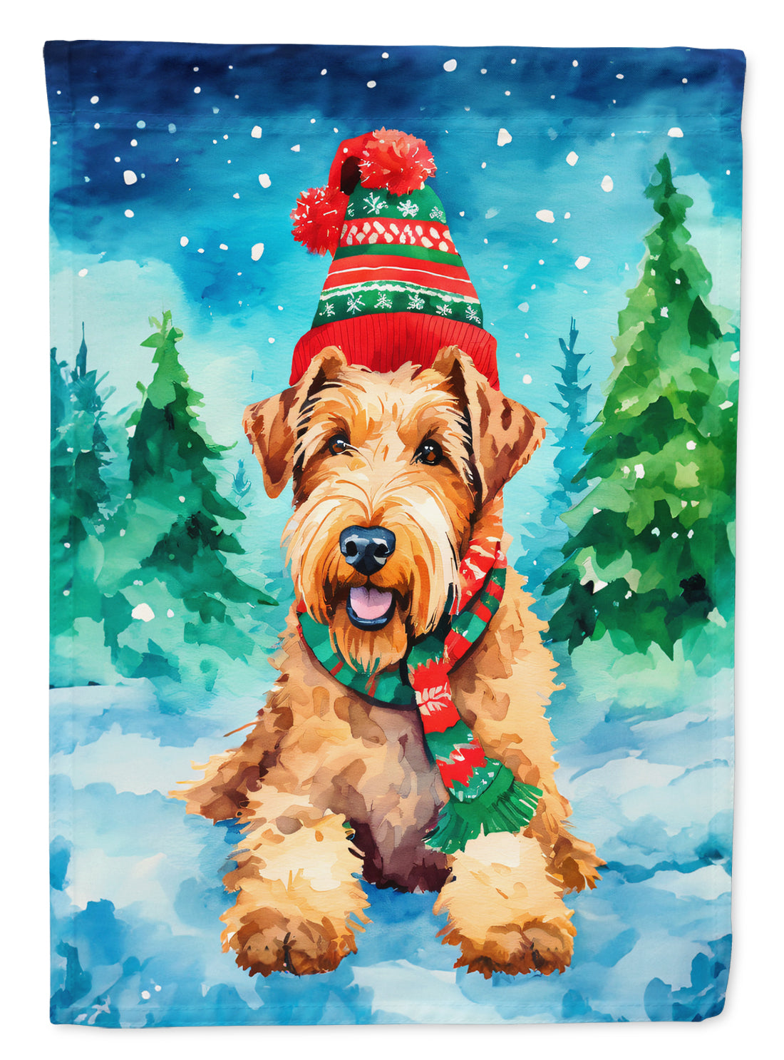 Buy this Airedale Terrier Christmas House Flag