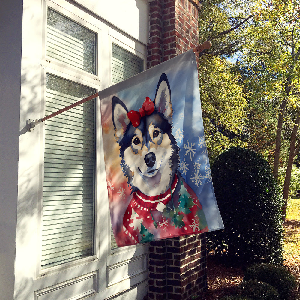 Buy this Alaskan Klee Kai Christmas House Flag