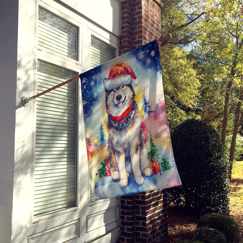 Buy this Alaskan Malamute Christmas House Flag