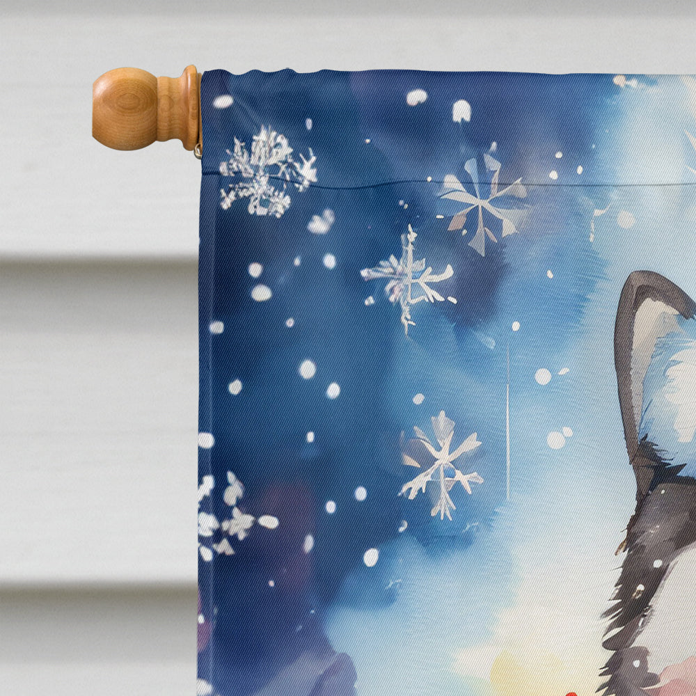 Alaskan Malamute Christmas House Flag