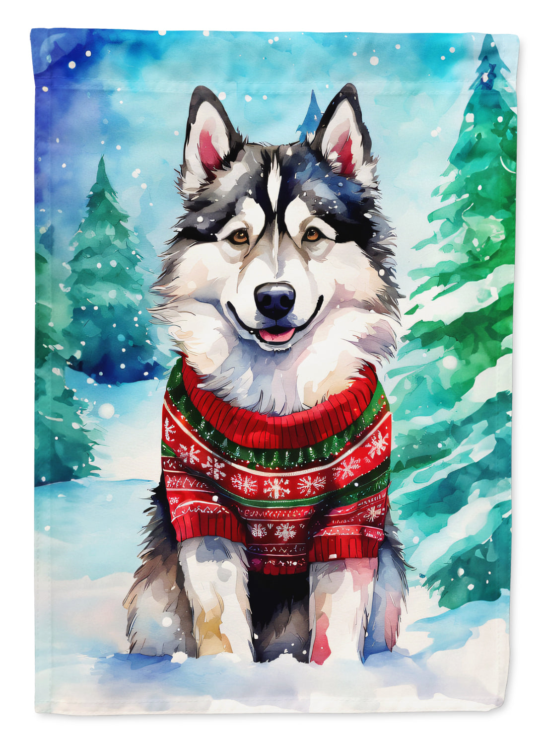 Buy this Alaskan Malamute Christmas Garden Flag