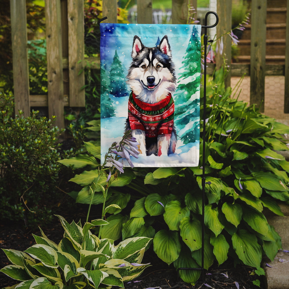 Buy this Alaskan Malamute Christmas Garden Flag