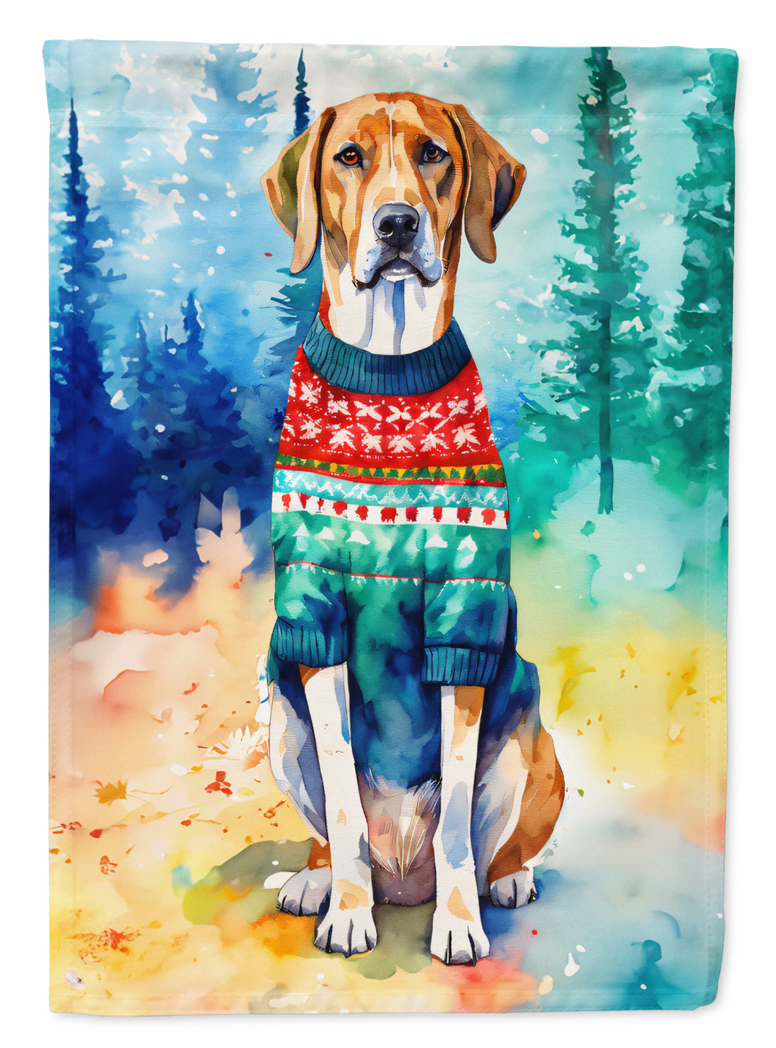 Buy this American English Coonhound Christmas House Flag