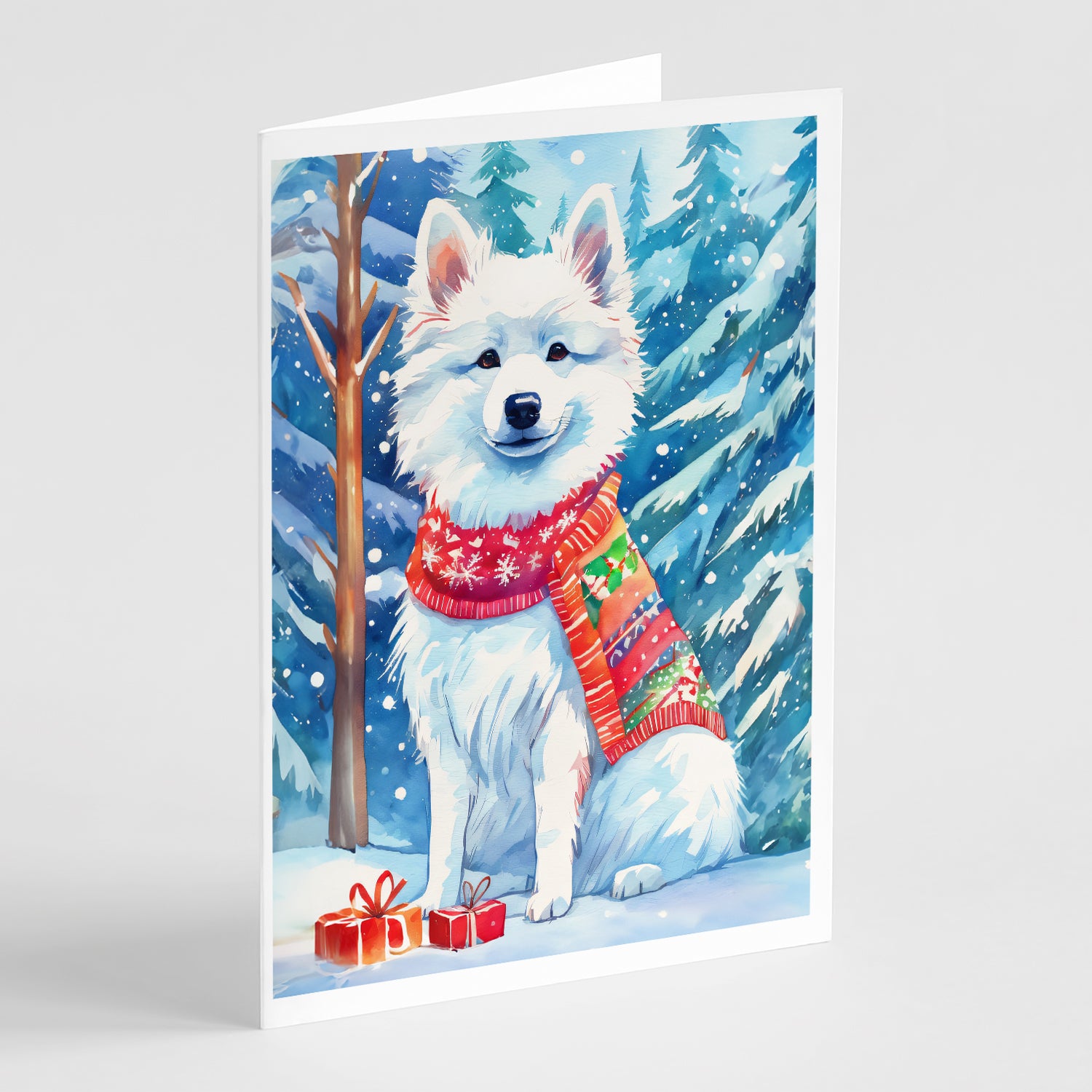 Buy this American Eskimo Christmas Greeting Cards Pack of 8