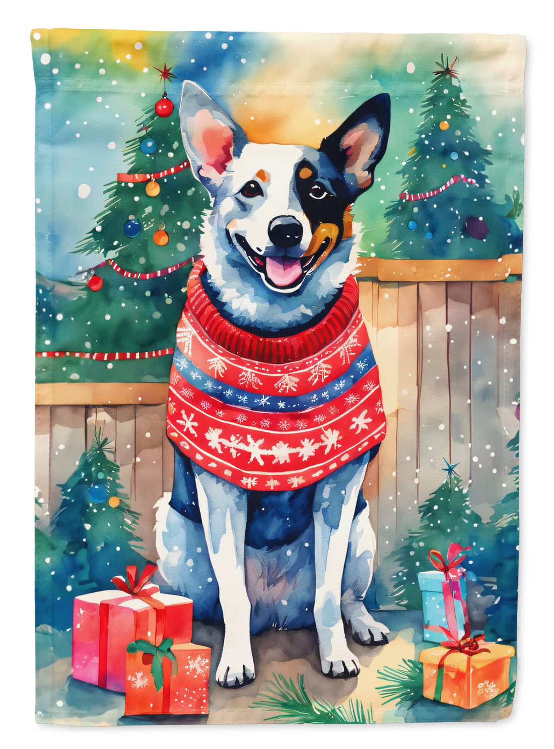 Buy this Australian Cattle Dog Christmas House Flag