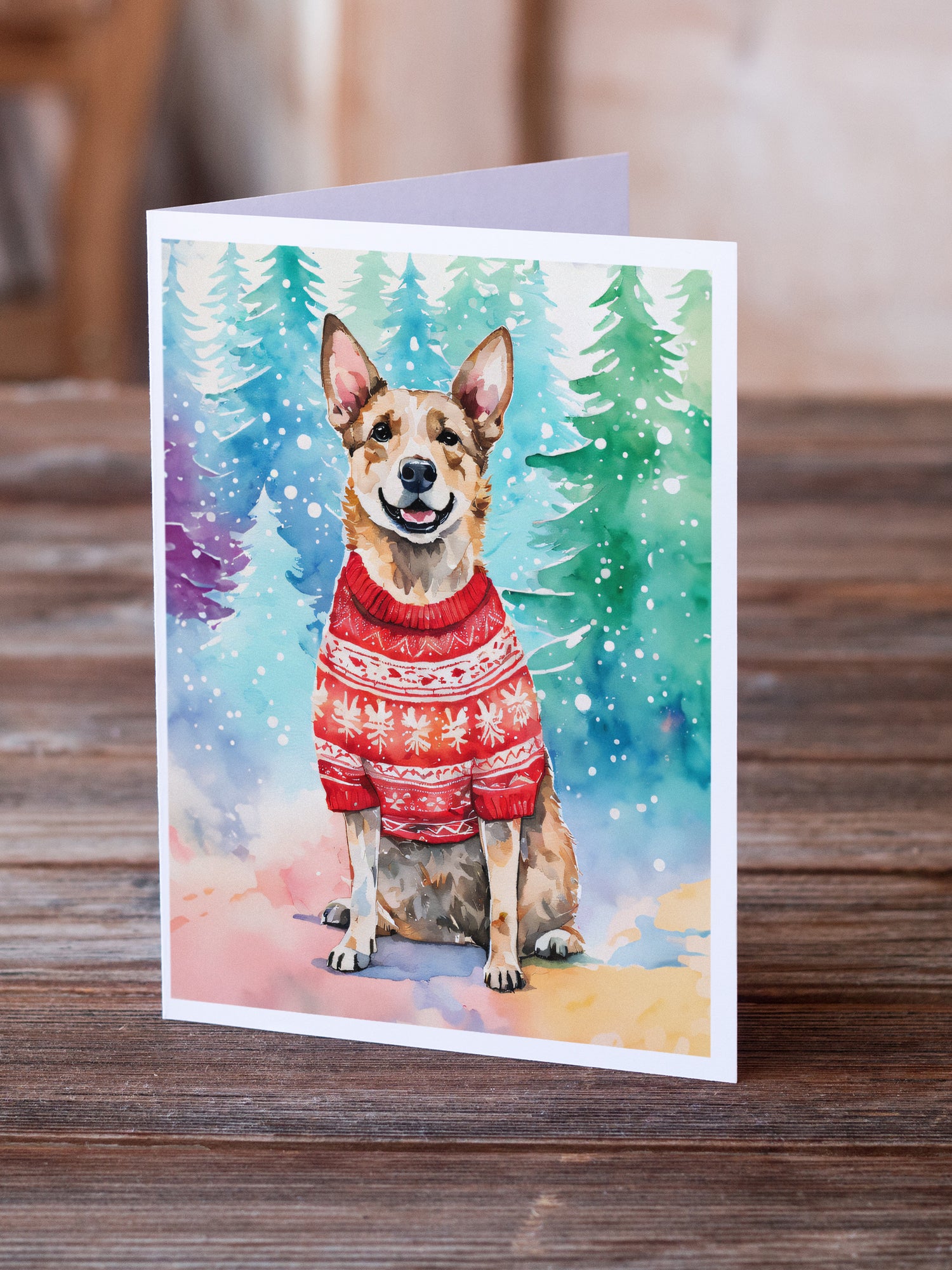 Australian Cattle Dog Christmas Greeting Cards Pack of 8