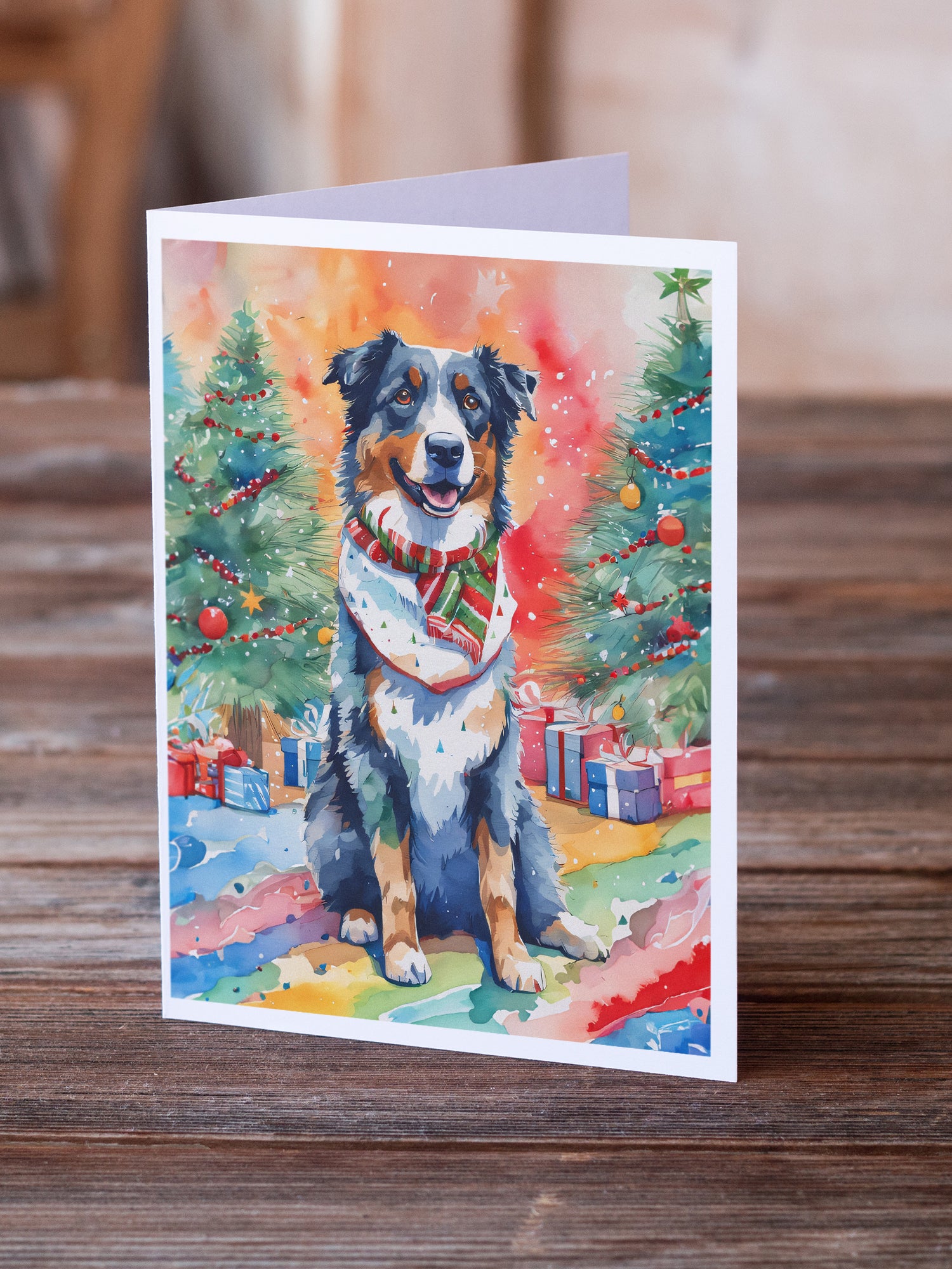 Buy this Australian Shepherd Christmas Greeting Cards Pack of 8