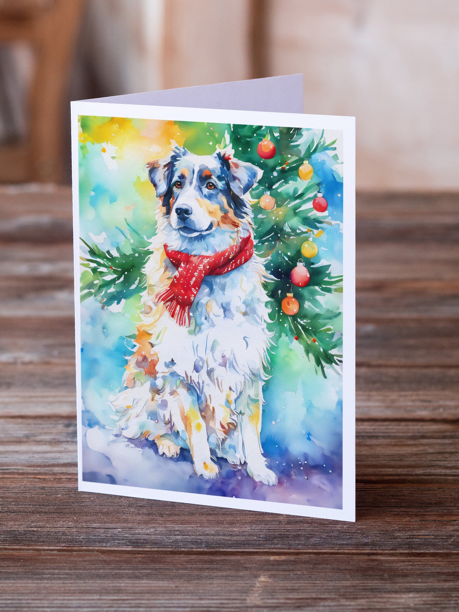 Buy this Australian Shepherd Christmas Greeting Cards Pack of 8