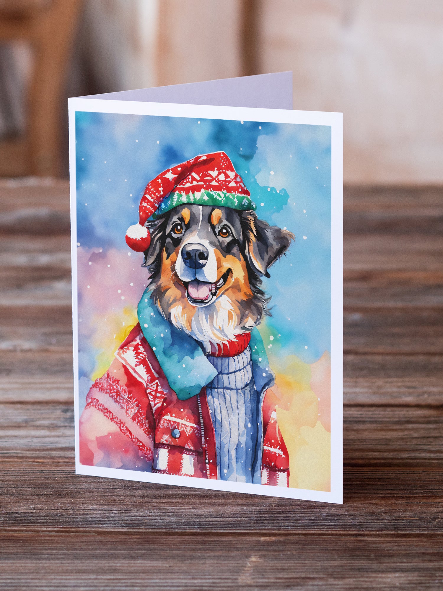 Buy this Australian Shepherd Christmas Greeting Cards Pack of 8