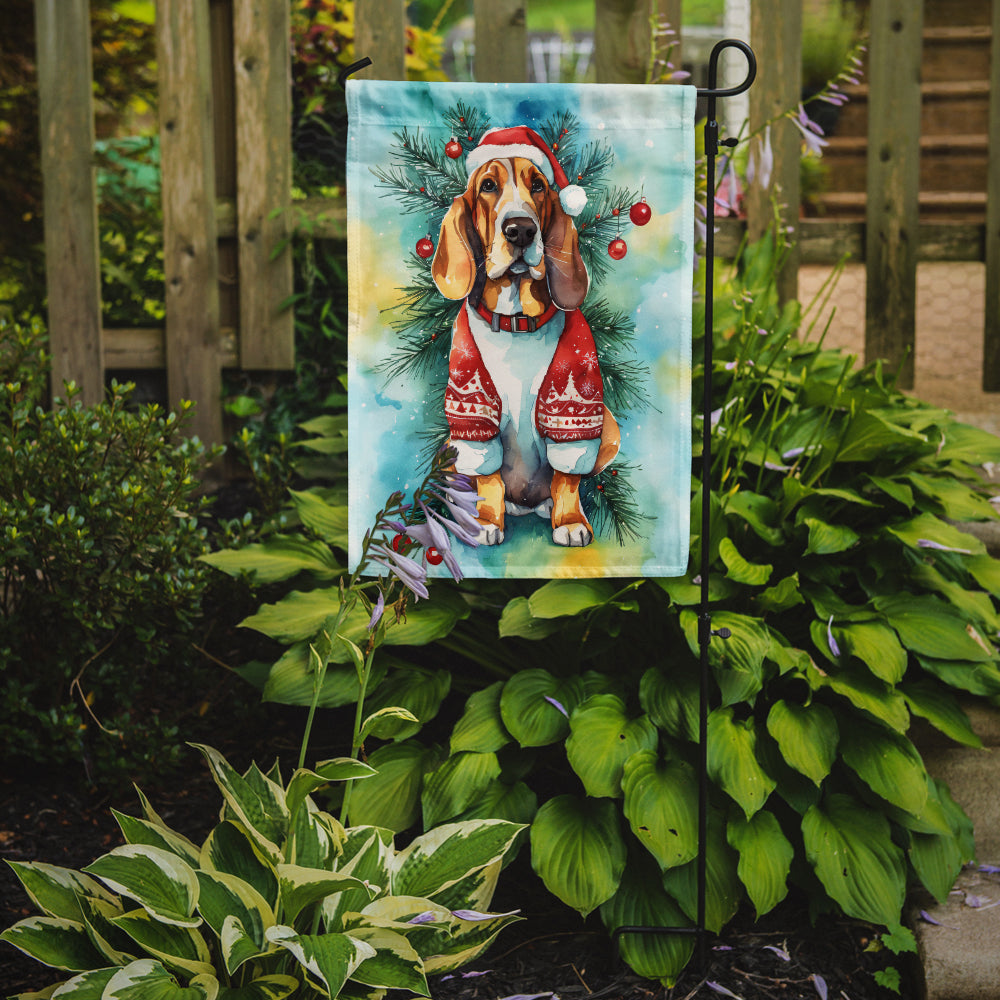 Buy this Basset Hound Christmas Garden Flag