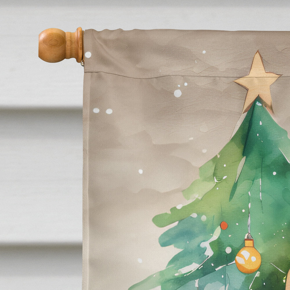 Basset Hound Christmas House Flag