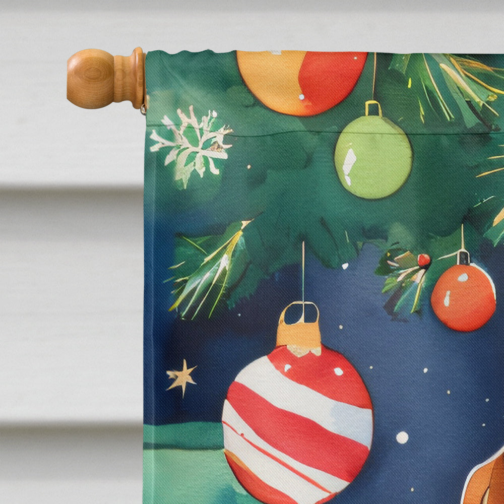 Basset Hound Christmas House Flag