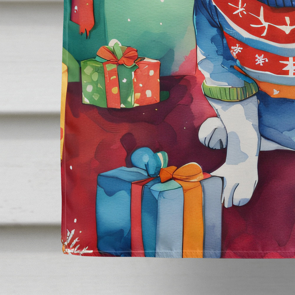 Basset Hound Christmas House Flag