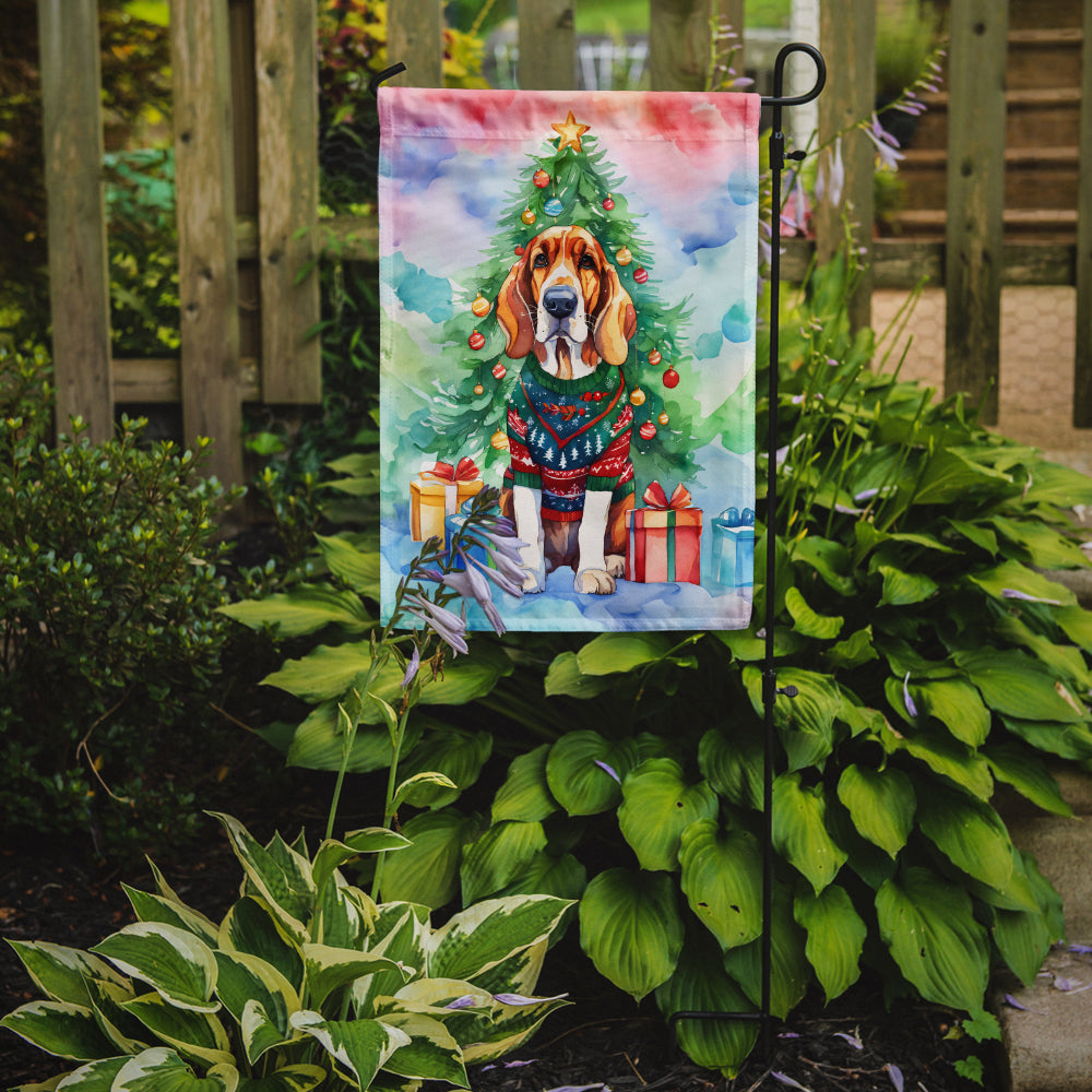 Basset Hound Christmas Garden Flag