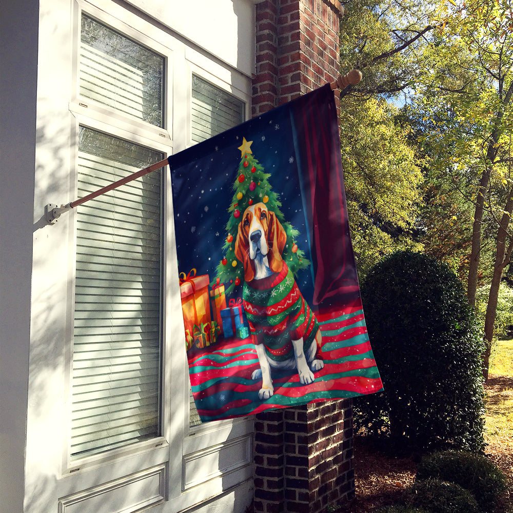 Buy this Basset Hound Christmas House Flag