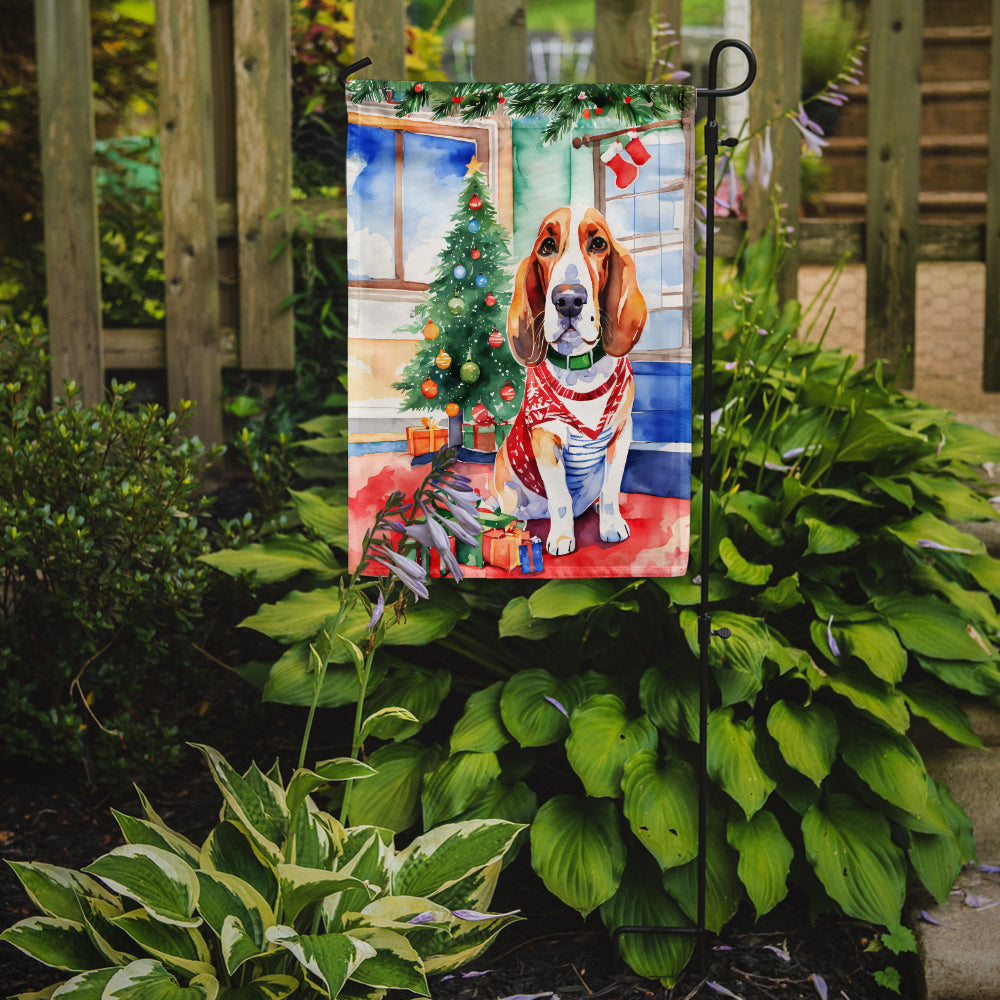 Buy this Basset Hound Christmas Garden Flag