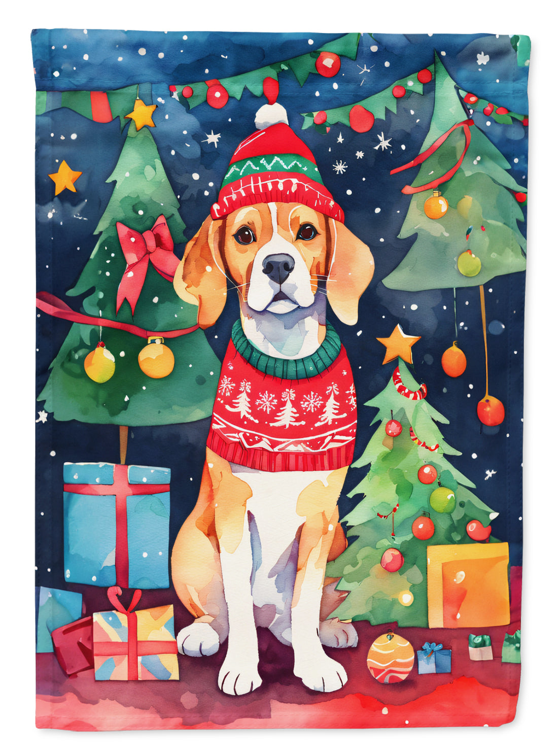 Buy this Beagle Christmas House Flag