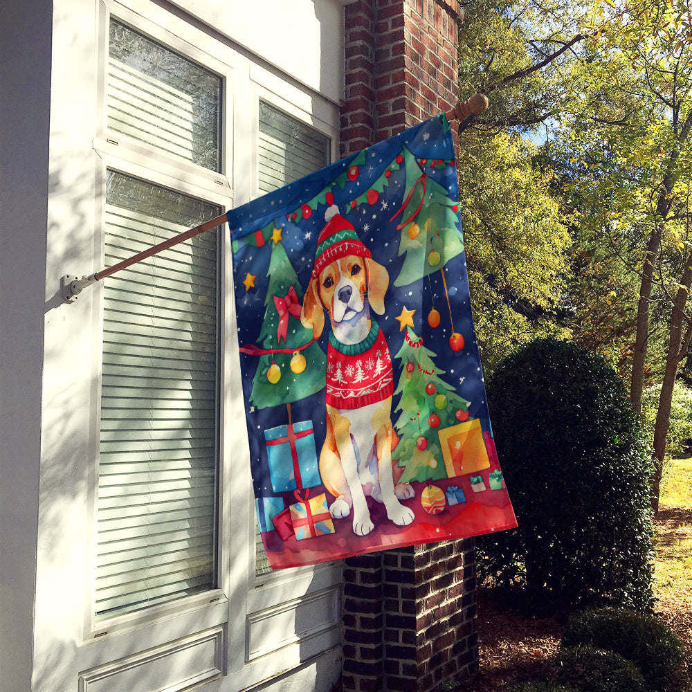 Beagle Christmas House Flag