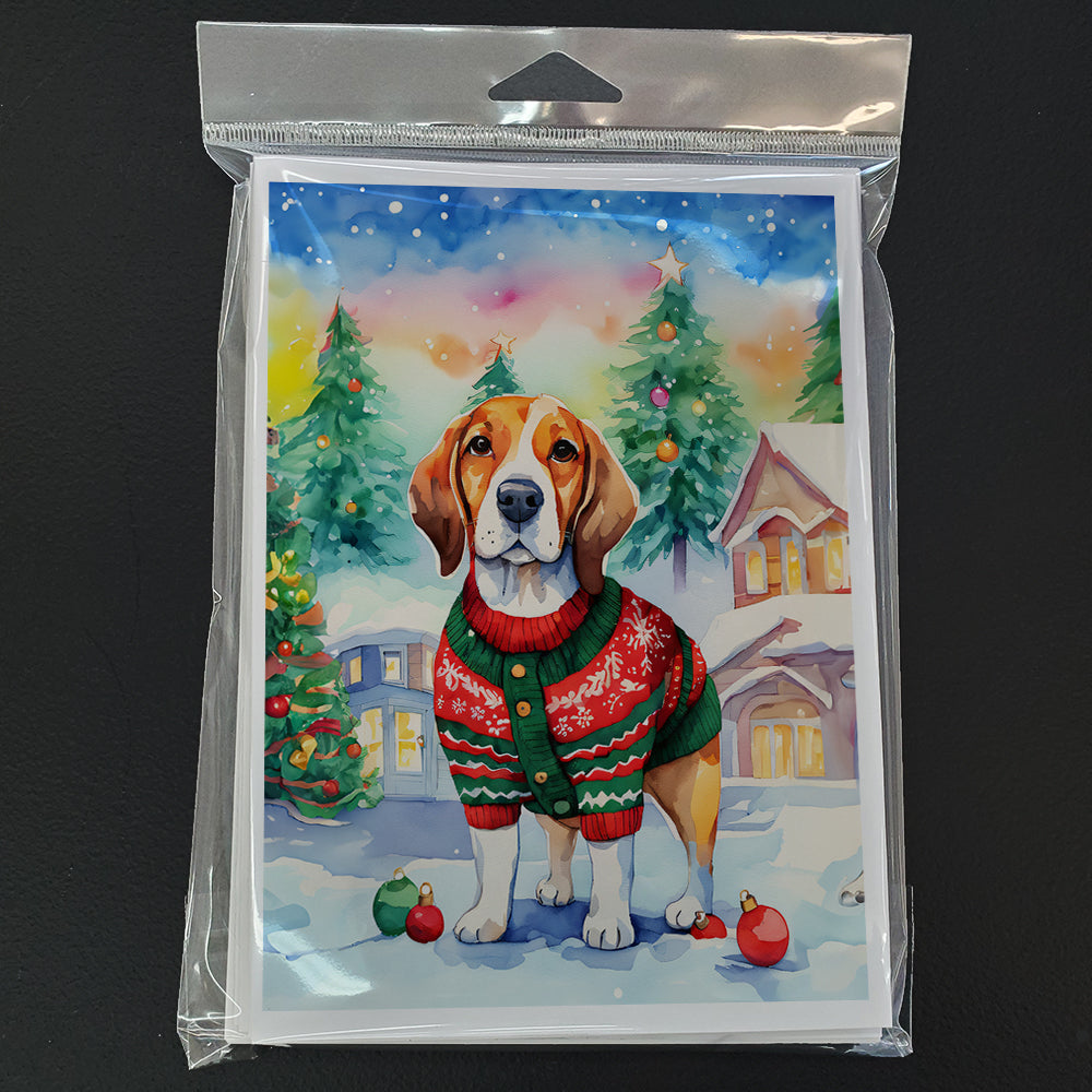 Beagle Christmas Greeting Cards Pack of 8