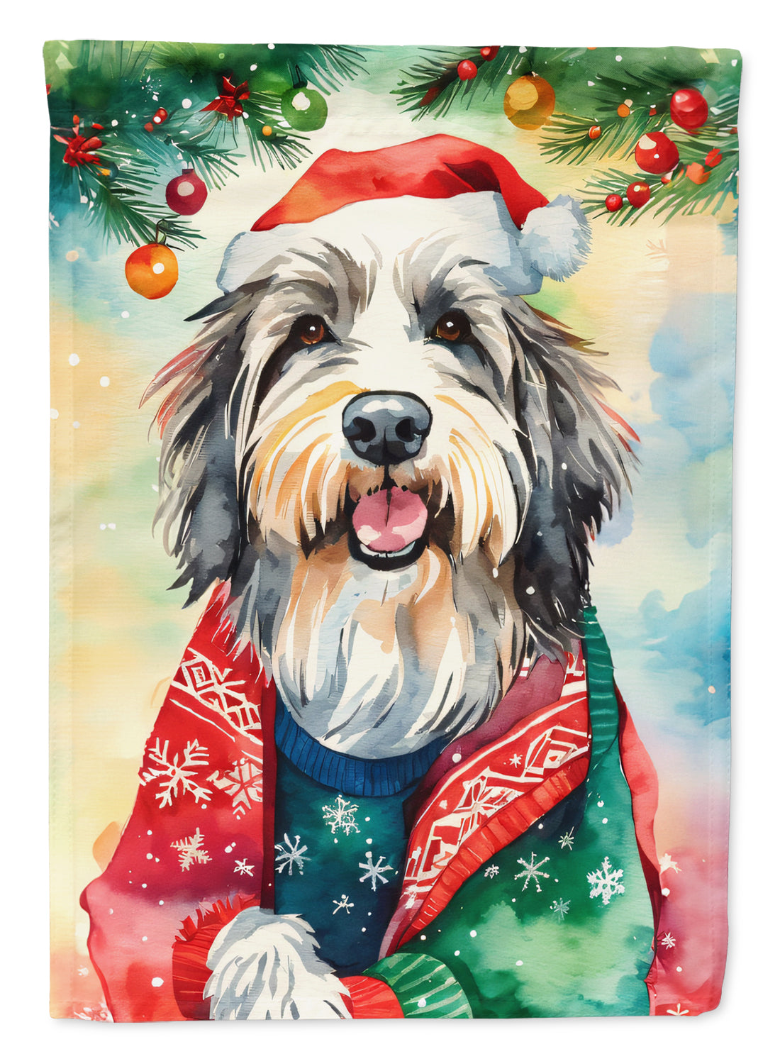 Buy this Bearded Collie Christmas House Flag