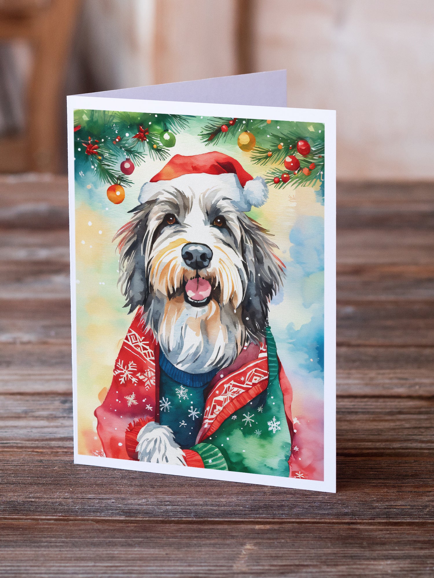 Buy this Bearded Collie Christmas Greeting Cards Pack of 8