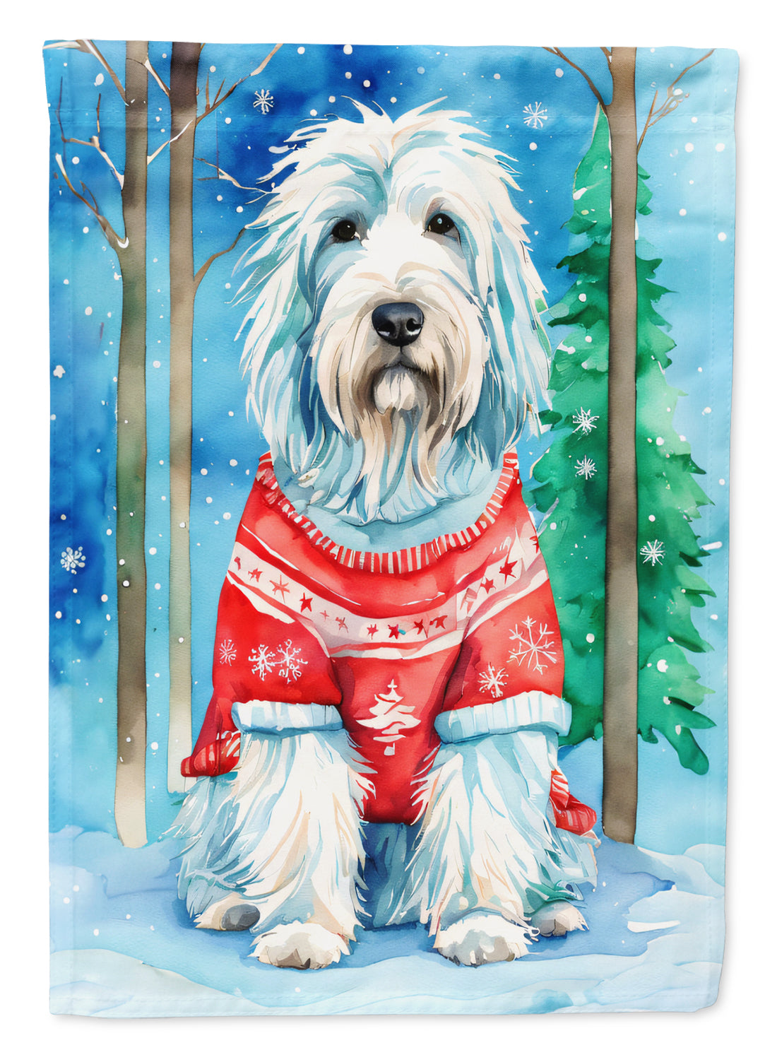 Buy this Bearded Collie Christmas House Flag