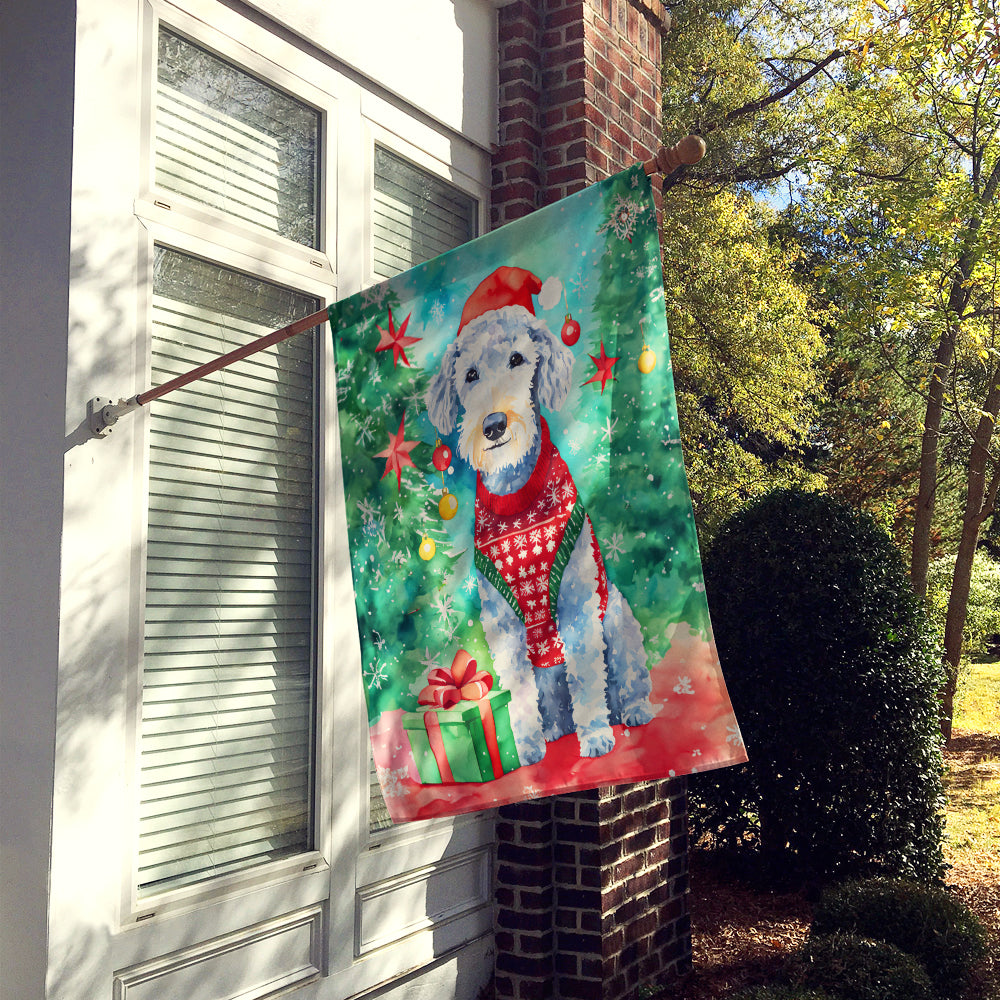 Bedlington Terrier Christmas House Flag