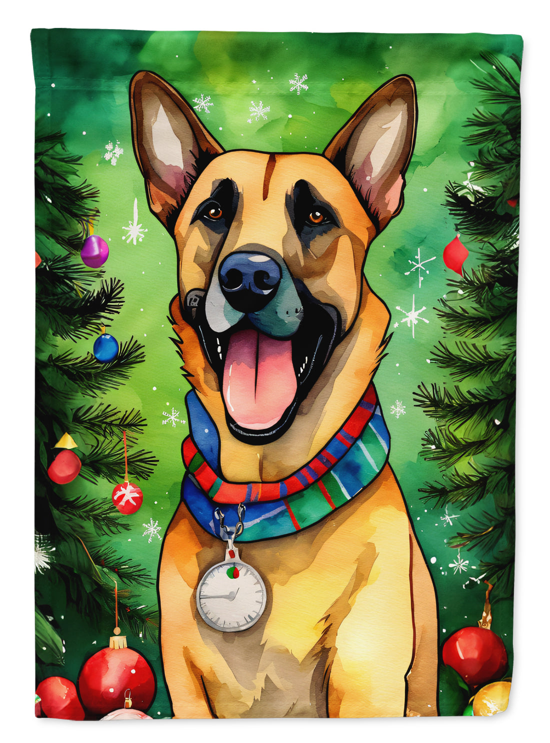 Buy this Belgian Malinois Christmas House Flag