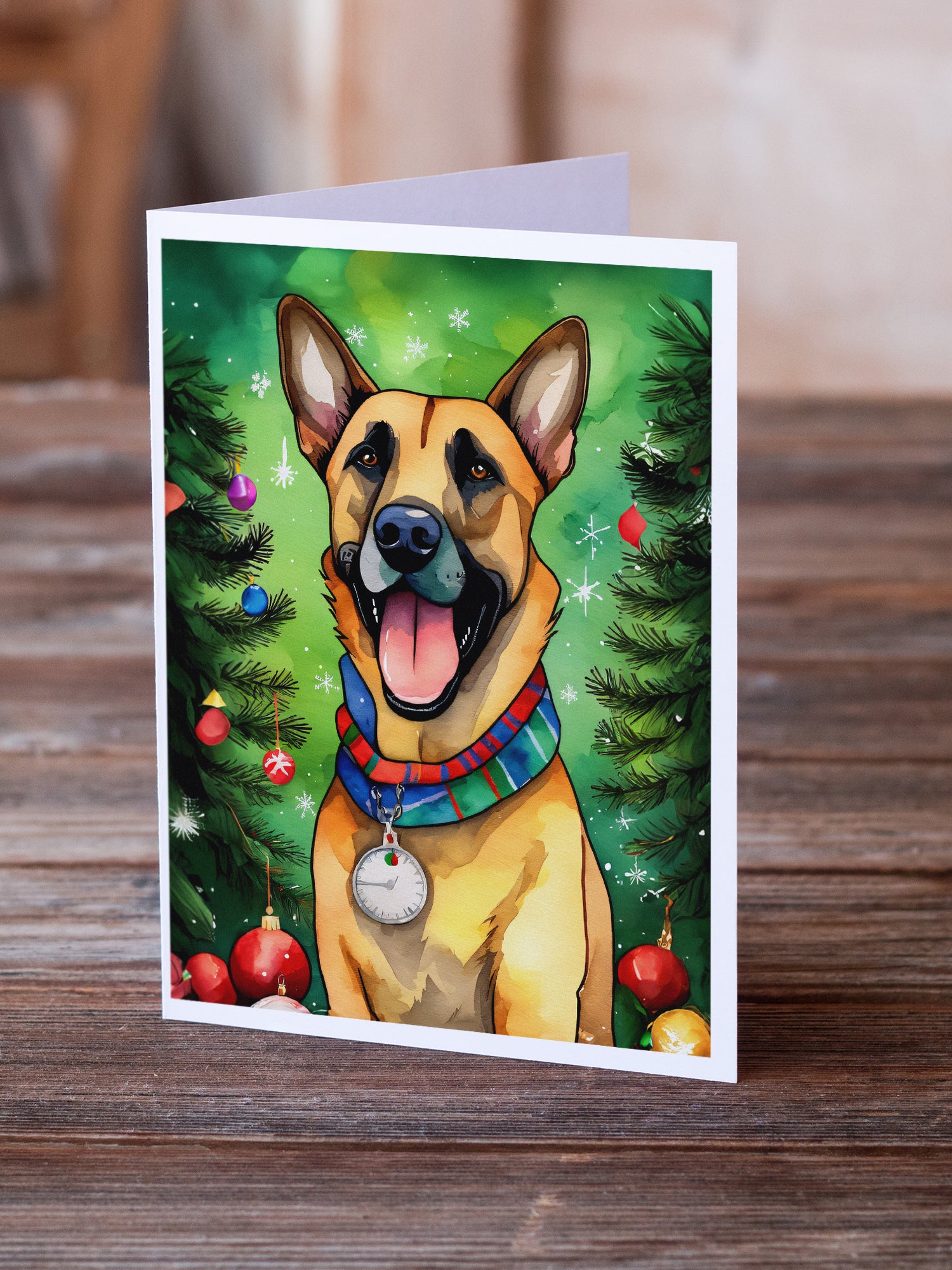 Buy this Belgian Malinois Christmas Greeting Cards Pack of 8