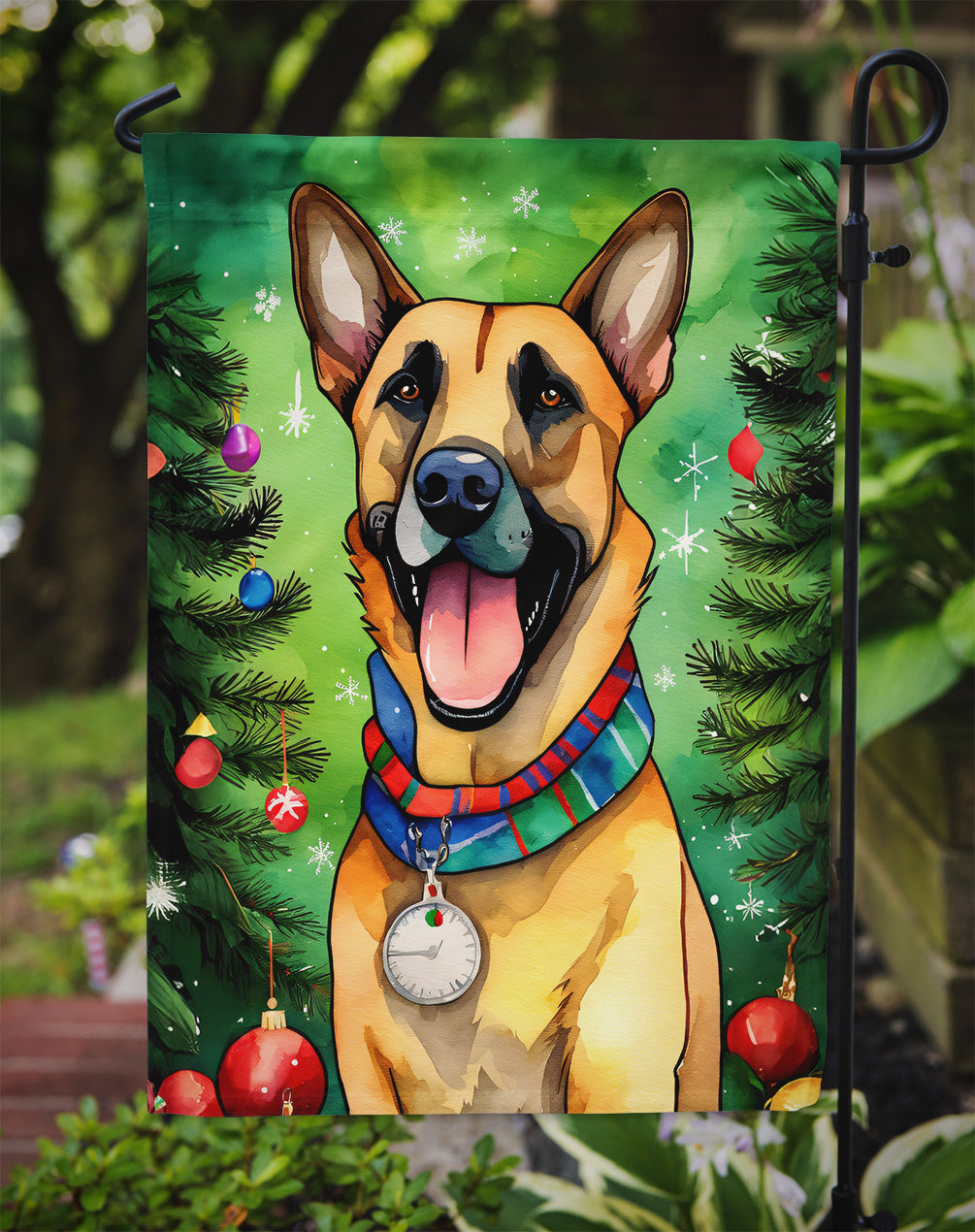 Belgian Malinois Christmas Garden Flag