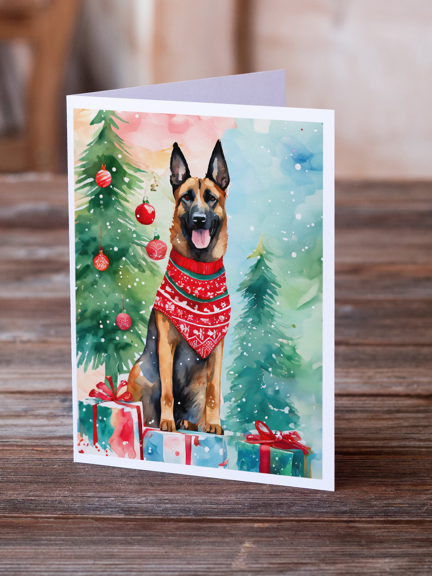 Buy this Belgian Malinois Christmas Greeting Cards Pack of 8