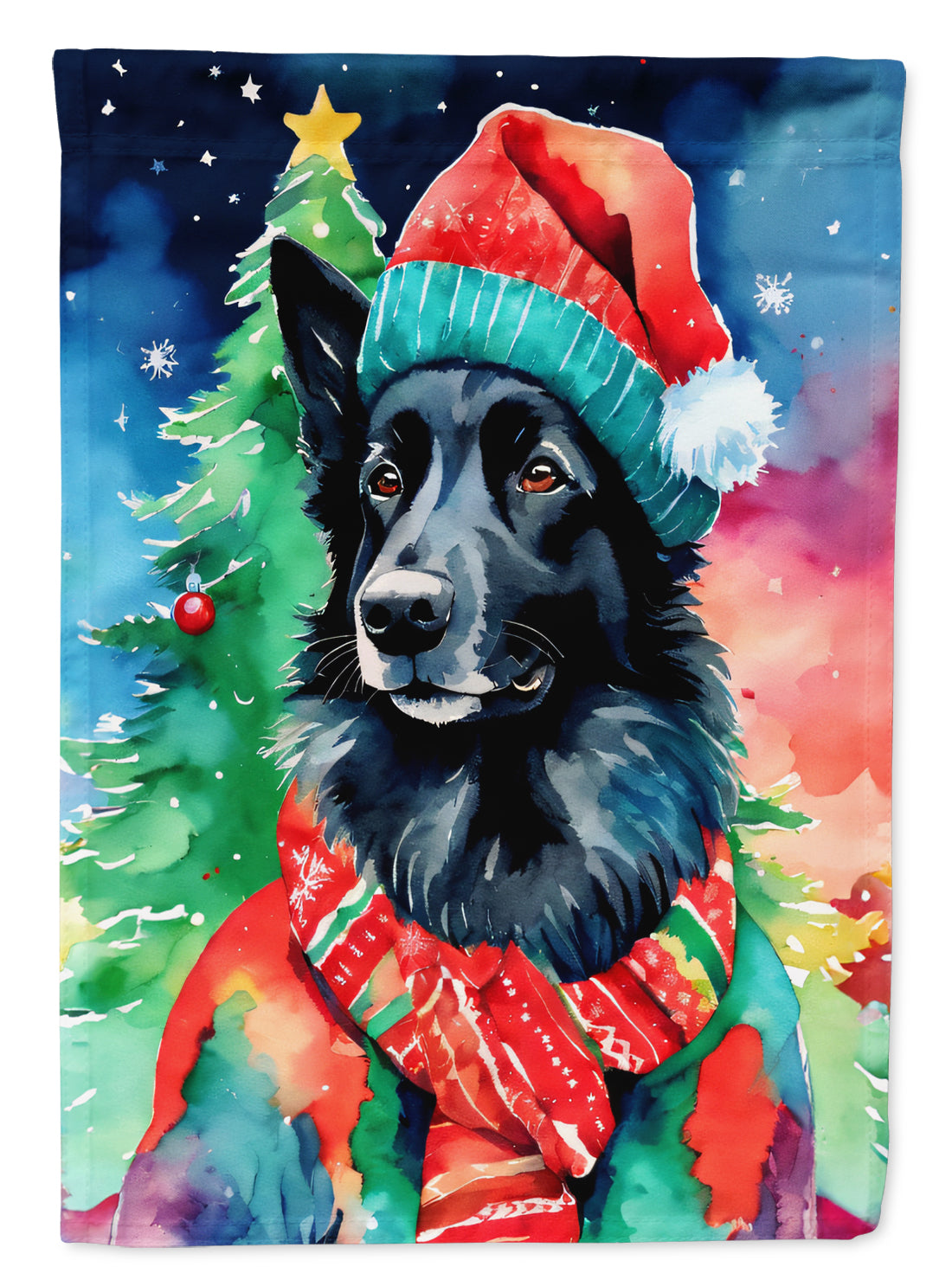 Buy this Belgian Sheepdog Christmas House Flag