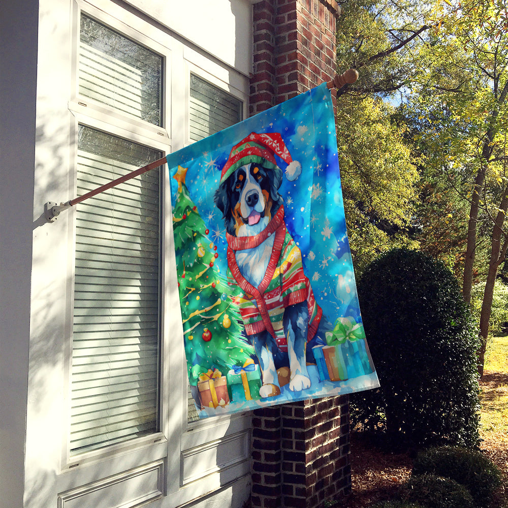 Buy this Bernese Mountain Dog Christmas House Flag